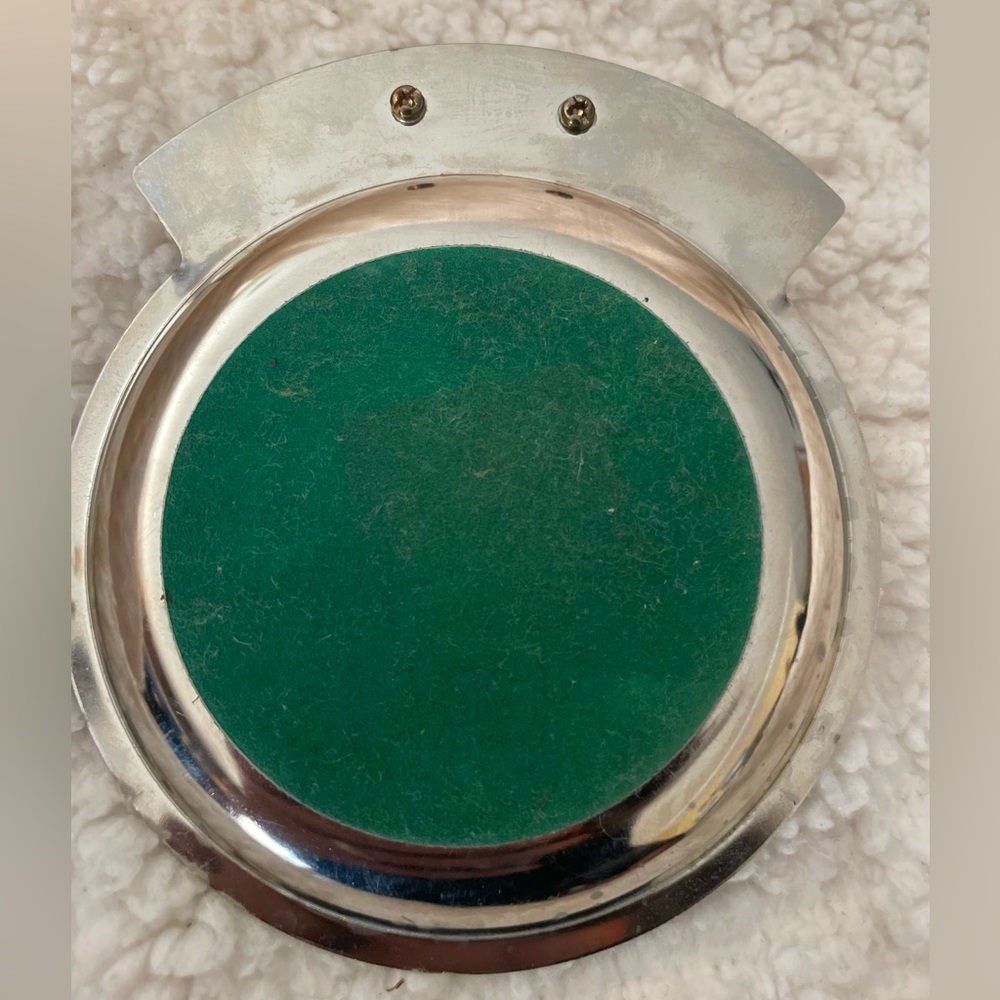 Stainless Steel Drink Or Beer coaster w/ Metal Football & Goal Post Felt Bottom - Picture 3 of 3